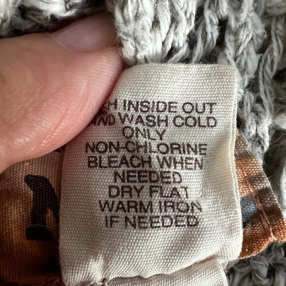 Mudd Y2K Open Weave Neutral Oatmeal Beige Sweater Junior Size L 3/4 Sleeve - Picture 7 of 7